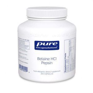 Бетаин HCl/пепсин, Betaine HCL/Pepsin, Pure Encapsulations, 250 капсул