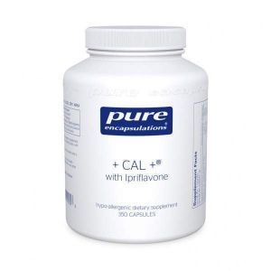Витамины при остеопорозе +CAL+ Ipriflavone, Pure Encapsulations, минеральная, витаминная и травяная добавка для повышения силы скелета, 350 капсул