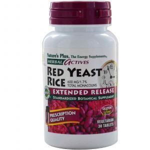 Красный дрожжевой рис, Red Yeast Rice, Nature's Plus, Herbal Actives, 600 мг, 30 таблеток