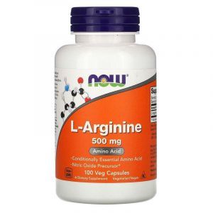 Аргинин, L-Arginine, Now Foods, 500 мг, 100 капсул