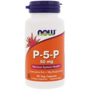 P-5-P пиридоксаль-5-фосфат с магнием, Now Foods, 50 мг, 90 вегетарианских капсул