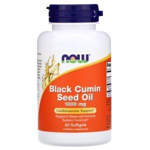 Масло из семян черного тмина, Black Cumin Seed Oil, Now Foods, 1000 мг, 60 гелевых капсул