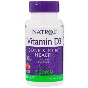 Витамин Д3, Vitamin D3, Natrol, 2000 МЕ, 90 таб.