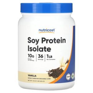 Изолят соевого протеина, Soy Protein Isolate, Nutricost, Sports, со вкусом ванили, 454 г