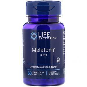 Мелатонин, Melatonin, Life Extension, 3 мг, 60 капсул