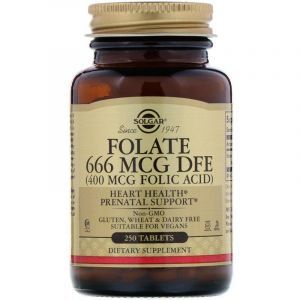 Фолат, Folate, Solgar, 400 мкг, 250 таблеток