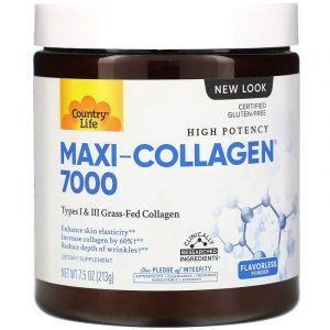 Коллаген макси с витамином А и С плюс биотин, Maxi-Collagen, C & A plus Biotin, Country Life, 213 г