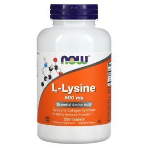 Лизин, L-Lysine, Now Foods, 500 мг, 250 табле