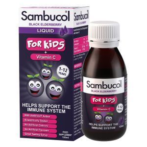 Черная бузина, Black Elderberry, Sambucol, сироп для детей, со вкусом ягод, 120 мл