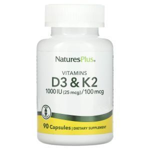 Витамин Д3 и К2 (Vit D3/Vit K2), Nature's Plus, 1000 МЕ/100 мкг, 90 капсул