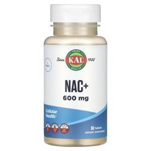 N-ацетил-L-цистеин, NAC+, KAL, 600 мг, 30 таблеток
