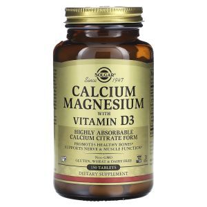 Кальций и магний с витамином Д3, Calcium Magnesium D3, Solgar, 150 таблеток
