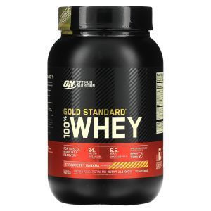 Сывороточный протеин,  Gold Standard 100% Whey, Optimum Nutrition, банан с клубникой, 907 г
