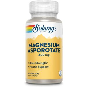 Магний аспоротат, Magnesium Asporotate, Solaray, 400 мг, 60 вегетарианских капсул