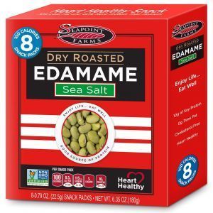 Сушеные бобы эдамаме, морская соль, Dry Roasted Edamame, Seapoint Farms, 8 пакетиков по 22,5 г