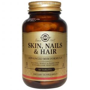 Витамины для кожи, волос и ногтей, Skin, Nails & Hair, Solgar, 60 табле