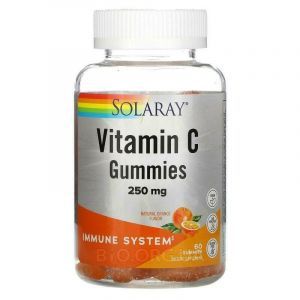 Витамин C, Vitamin C Gummies, Solaray, апельсин, 250 мг, 60 жевательных конфет