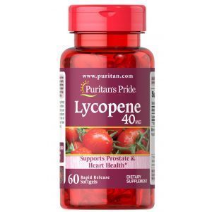 Ликопин, Lycopene, Puritan's Pride, 40 мг, 60 гелевых капсул
