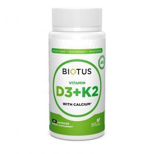 Vitamin D3, K2 kalsiumlu, Biotus, 60 kapsul